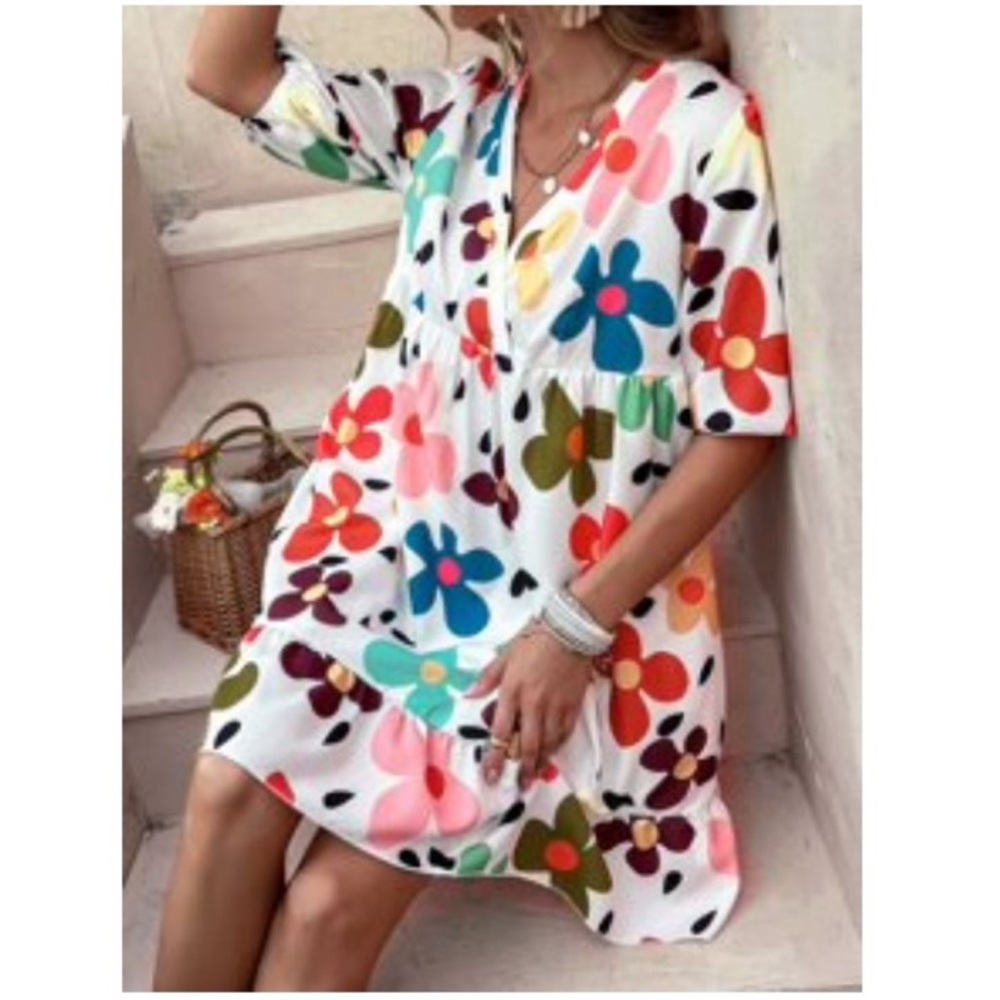 SHEIN Vibrant Floral Dress